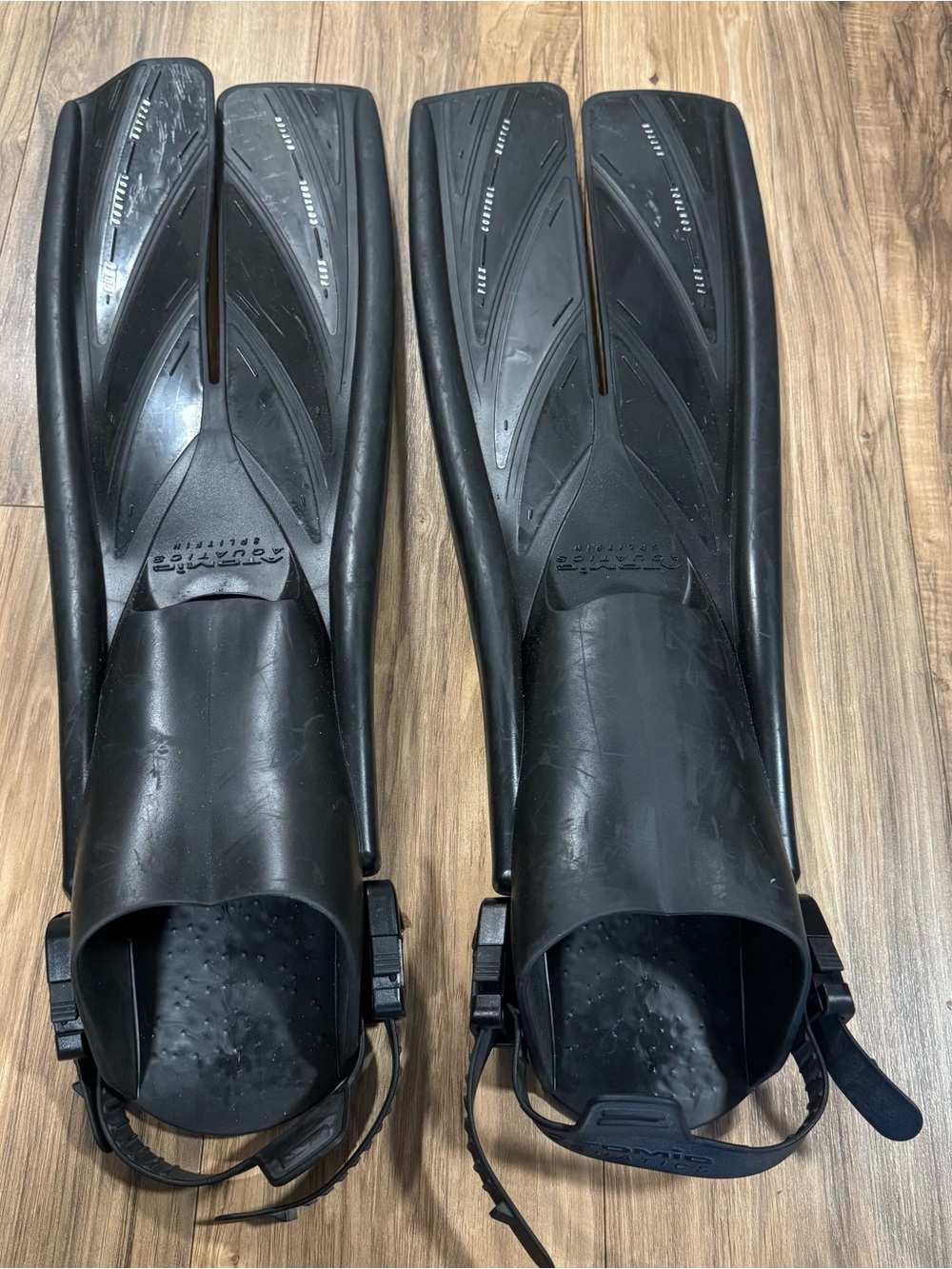 Atomic Aquatics Split Fins Nature's Wings XL Black Scuba Dive Swim Open Heel